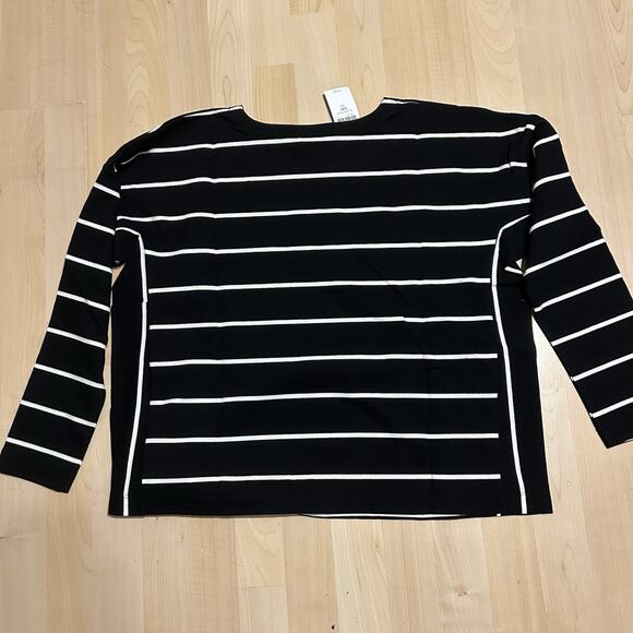J. Jill Mixed-Stripe Long-Sleeve Top Size MP NWT - Picture 6 of 6